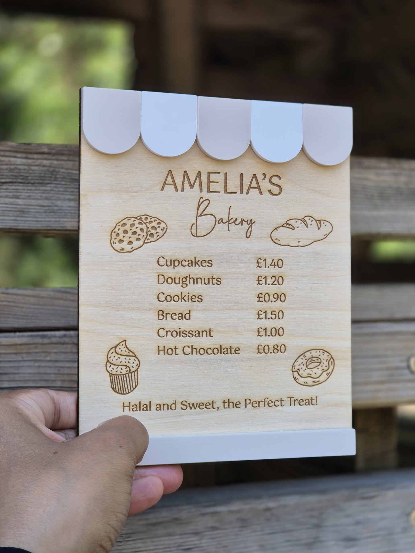 Personalised Bakery Menu Sign