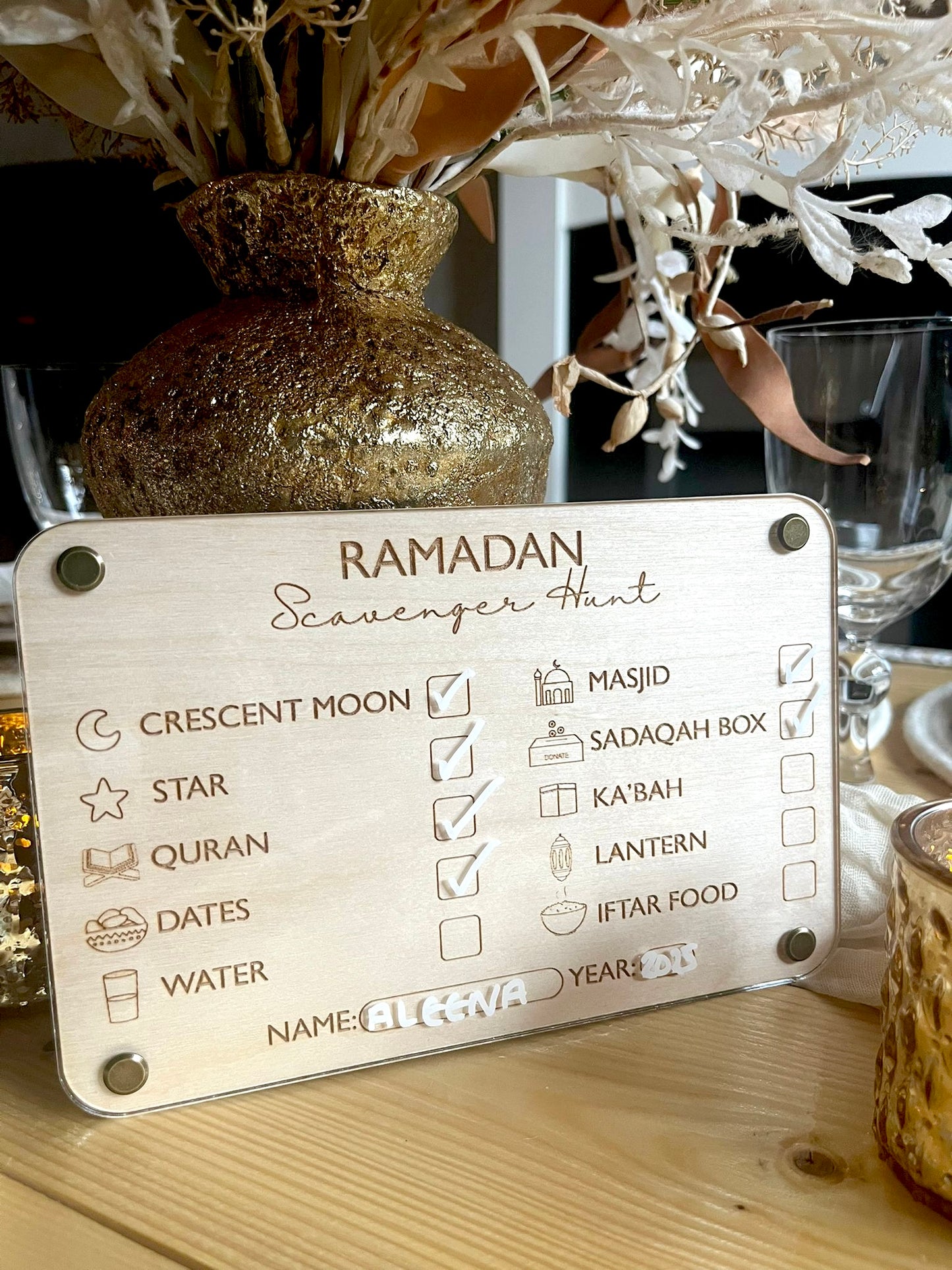 Ramadan Scavenger Hunt Board