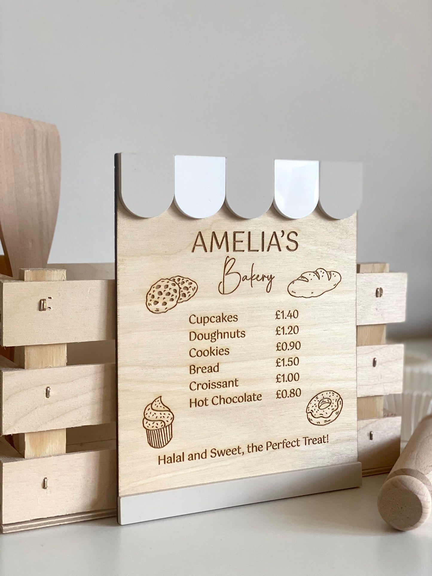 Personalised Bakery Menu Sign