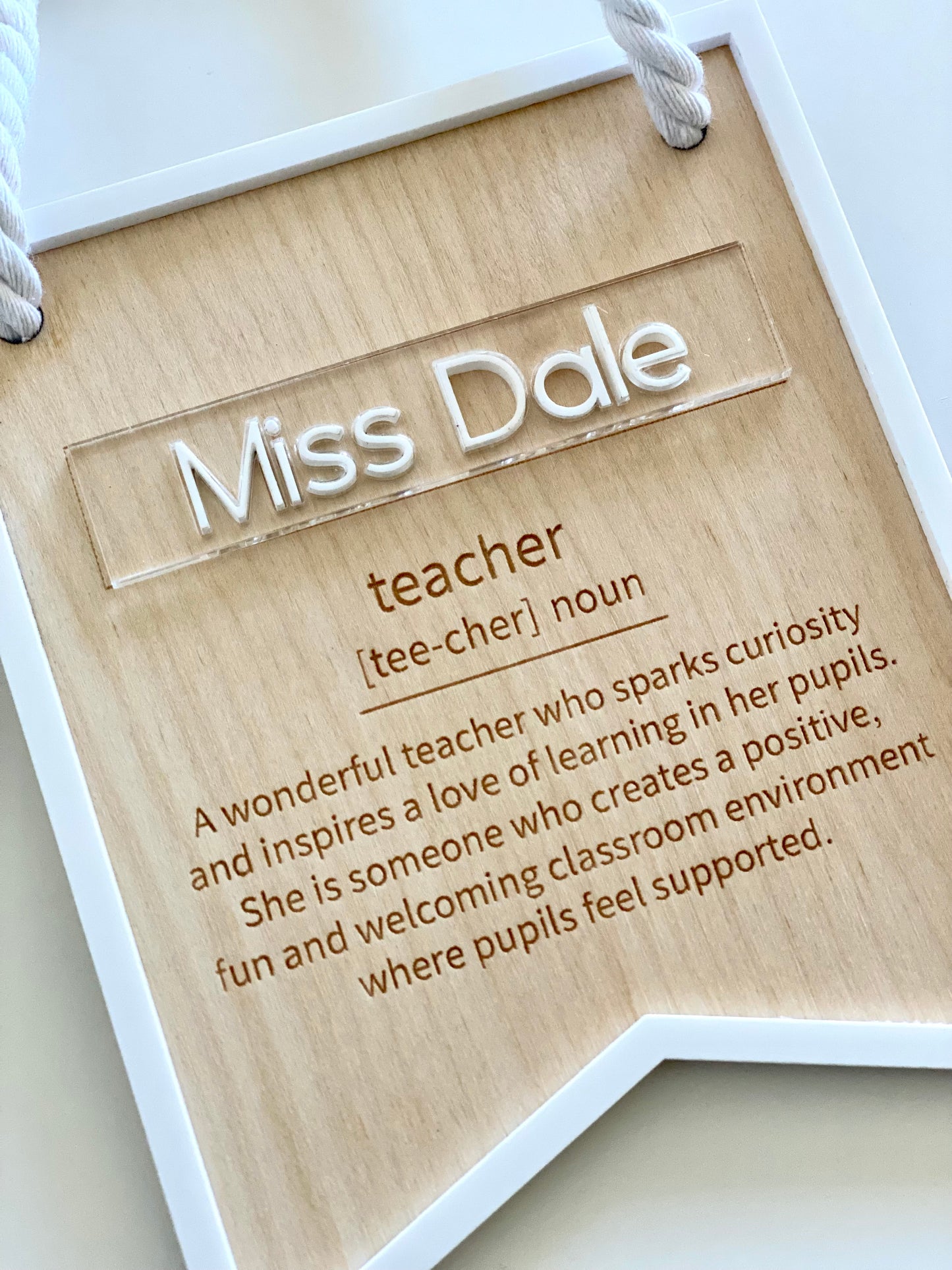 Personalised Teacher, Noun Plaque