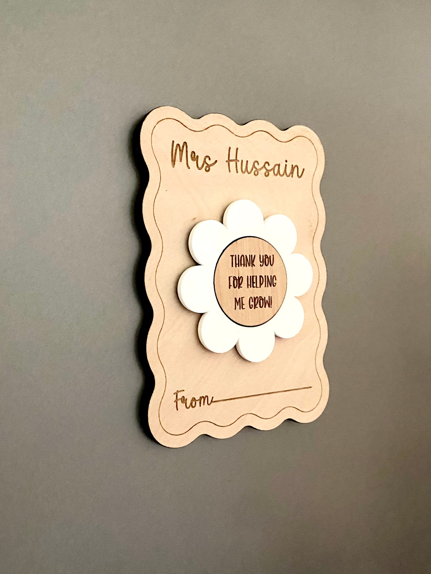 Thank You for Helping Me Grow – Personalised Flower Magnet Card