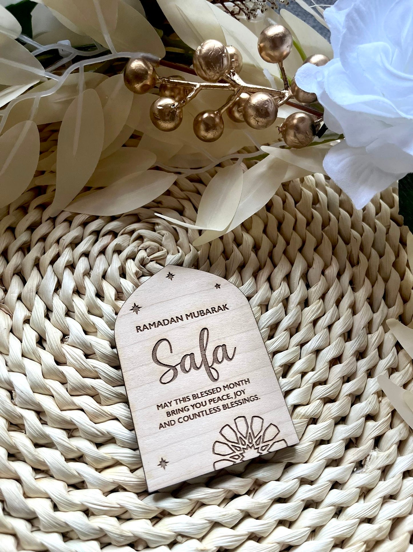 Personalised Wooden Ramadan Place Card
