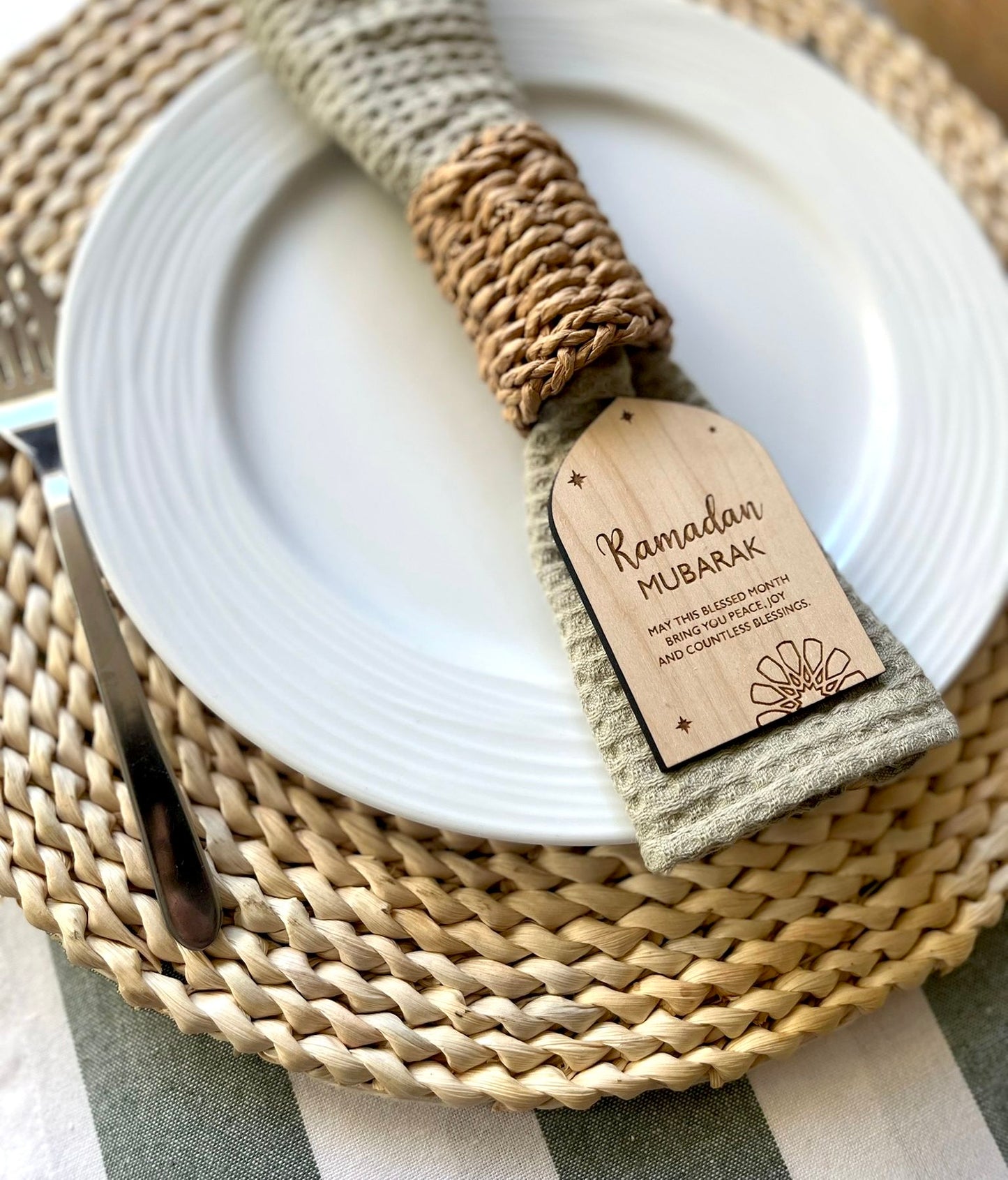 Wooden Ramadan Place Card