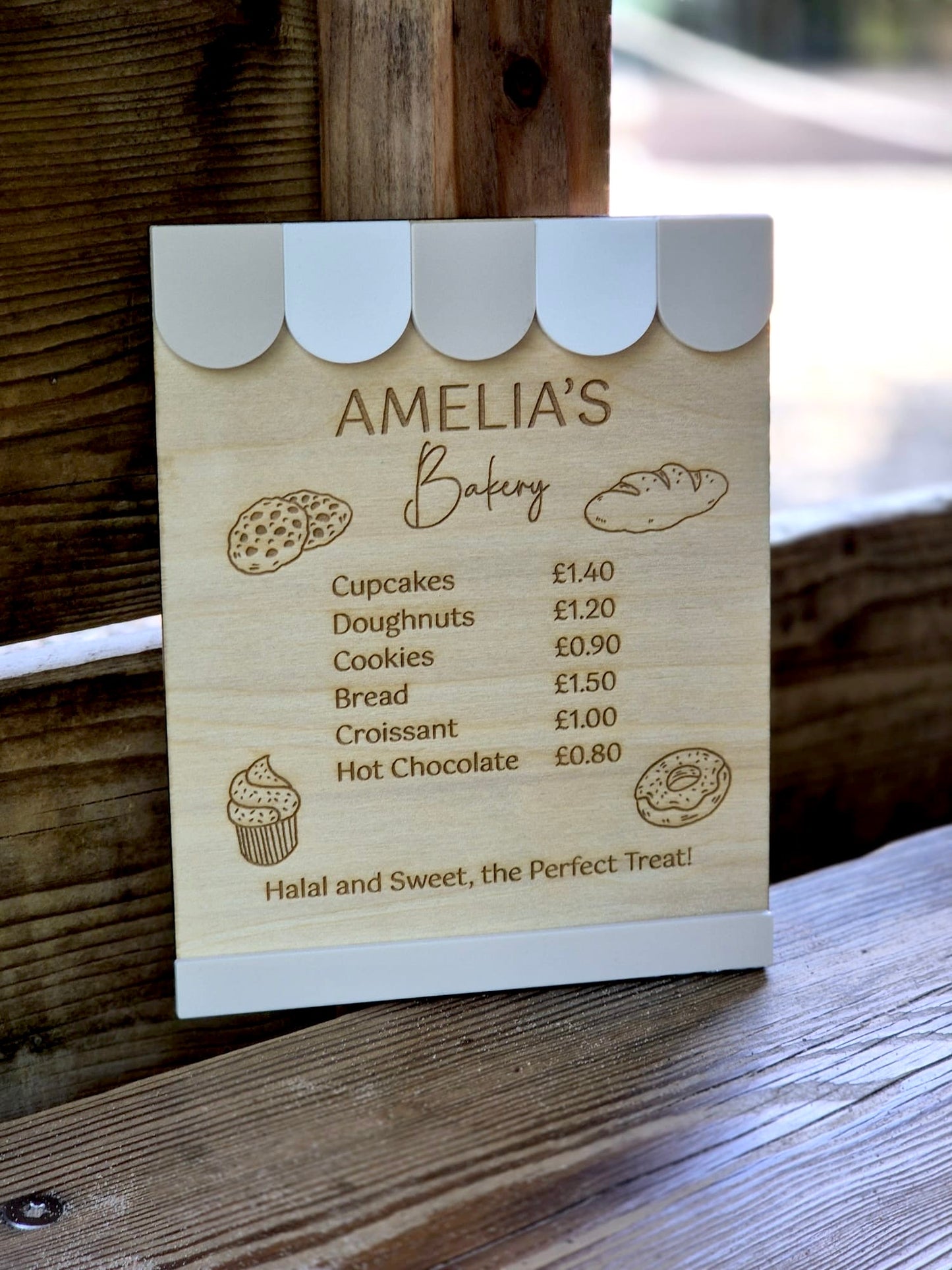 Personalised Bakery Menu Sign