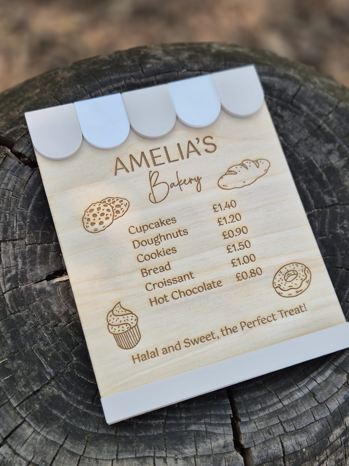 Personalised Bakery Menu Sign