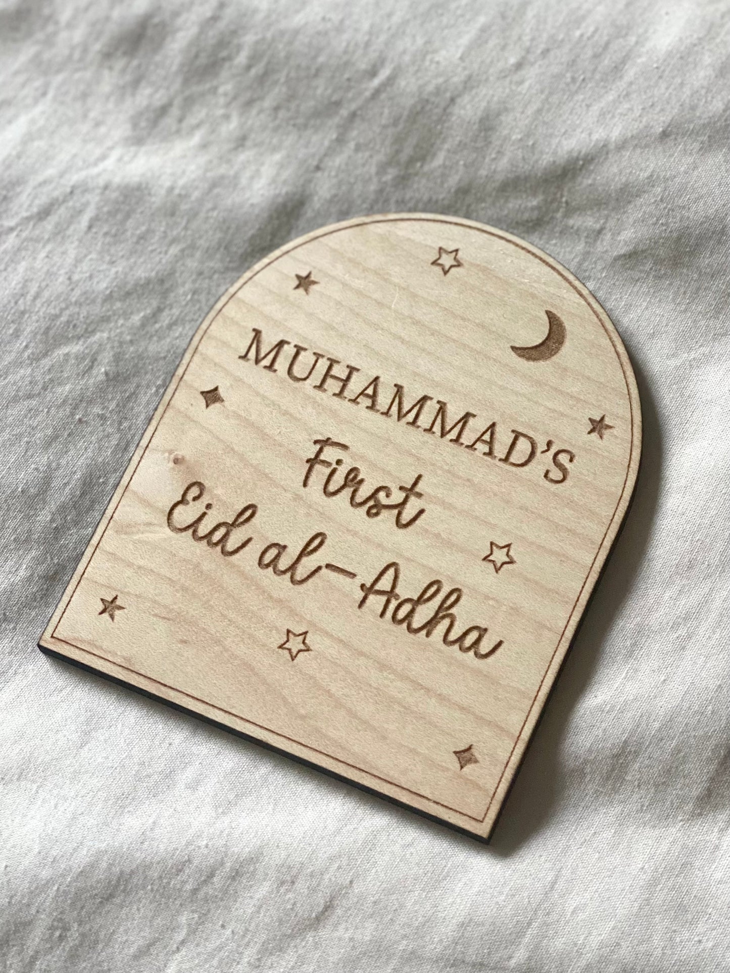 Personalised " First Eid al- Adha" Wooden Plaque
